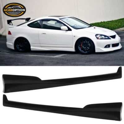 Fits 02-06 Acura RSX JDM Mugen Style Side Skirt Extension Panel Unpainted PU - Imagem 1 de 4