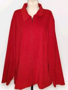 Fashion Bug - Chaqueta Rich Red Suave Gamuza Poli Cremallera Completa - Para Mujer Talla 22/24 - Imagen 1 de 4