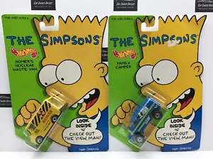 Hot Wheels The Simpsons 1990 | NUCLEAR WASTE VAN & FAMILY CAMPER w/ silver whls - Picture 1 of 4