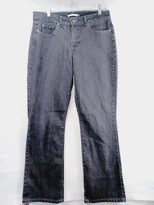 Pantalones de mezclilla para mujer Bandolinoblu negros 10 Mandie Lane pierna recta elásticos tiro alto Foto 1 de 4