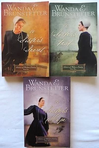 3 PBs WANDA BRUNSTETTER Complete Trilogy SISTERS OF HOLMES COUNTY Amish Fiction - Picture 1 of 2