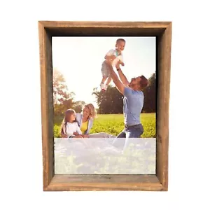8” X 8” Rustic Farmhouse Gray Wood Shadow Box Frame - Picture 1 of 3