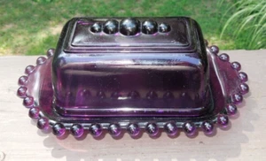 Rare Purple Coler Glass Imperial Candlewick California Short Butter Dish Vintage - Picture 1 of 7