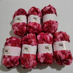 Pom Pom Yarn Skein Color Variegated Pink 2 Oz Tall Mouse Crafts Lot Of 7 - Picture 1 of 5