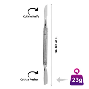 Cuticle Nail Pusher Spoon with Knife Manicure Pedicure High Quality Carbon Steel - Picture 1 of 15