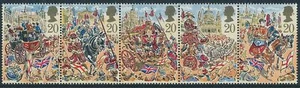 MINT 1989 GB LORDS MAYOR SHOW CARTOON STAMP STRIP - Picture 1 of 1