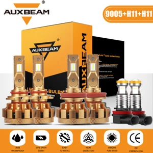 For Nissan Titan 2017 2018 2019 2020 2021 AUXBEAM 6000K LED Headlights Fog Bulbs - Picture 1 of 12