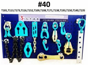 SET#40 HEAVY DUTY AUTO BODY FRAME MACHINE PULLING TOOLS AND CLAMPS 13 PIECE SET - Foto 1 di 10