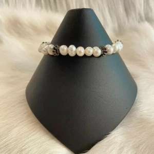 Vtg Pearl Bracelet Coquette Nautical Beachy Cottagecore Boho Elegant 4134 - Picture 1 of 9