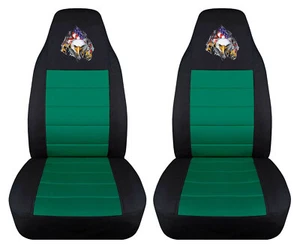 Fundas de asiento con canastilla negras verdes ajustadas 2003-2009 GMC serie C Topkick American Eagle - Imagen 1 de 3