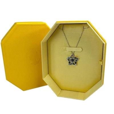 Collar Swarovski Stella Colgante Cortes Mixtos, Estrella, Largo, Azul, Chapado en Rodio Foto 1 de 4