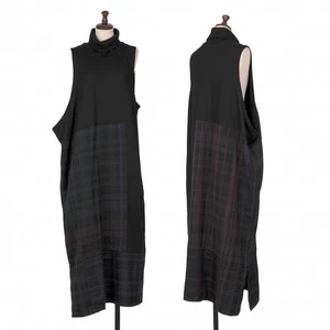 Y's Wool Rayon Patchwork Asymmetric Dress Size 2(K-126775) - Picture 1 of 12