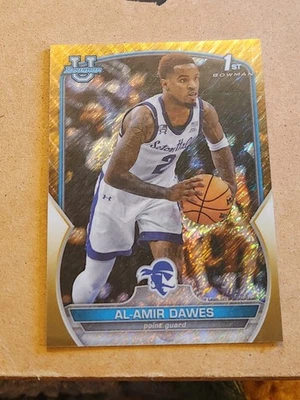 Al-Amir Dawes 2022-23 Bowman 1st U Chrome Gold Shimmer Refractor Rookie /50 - Image 1 of 2