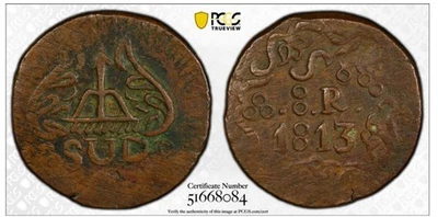 1813 Mexico 8 Reales Oaxaca/SUD Copper PCGS XF40 - Image 1 of 4