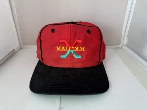 VTG 90s Malcolm X SnapBack Hat Streetwear 40 Acres Rap Hip Hop 2pac Rare - Picture 1 of 4