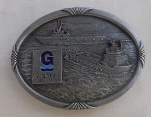GULFMARK AMERICAS MARINE TRANSPORTATION OFFSHORE SUPPORT VESSEL SHIP BELT BUCKLE - Picture 1 of 2