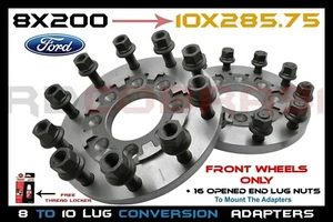 2Pc 8 To 10 Lug Hub Centric Adapters Fits 05-2018 F-350 Dually FRONT WHEELS ONLY - Picture 1 of 12
