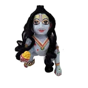 Laddu Gopal Ji Wig Sringar Crawley Hair for Bal Gopal ( Set of 2, Size 3 ) - Picture 1 of 3