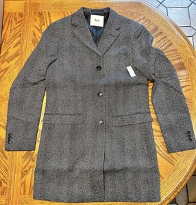 Men's Gray Trench Coat Large NEW! Wool Blend Overcoat 3-Button Flap Pockets - Picture 1 of 1