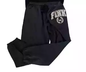 Victoria Secret PANTALONES DEPORTIVOS ROSA NEGROS L M Logo NUEVO Clásico Mujer Polar - Imagen 1 de 10