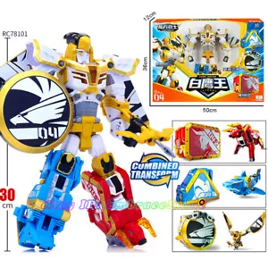 Geo Mecha Beast Guardian 04 SKY HAWK 3-UNIT Shark Eagle Bison Transform Toy - Picture 1 of 9