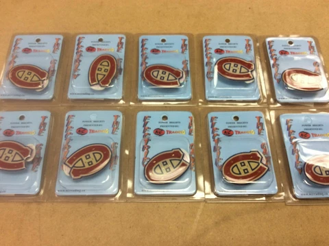 Lot of 10 Montreal Canadiens, Magnetic Light up Pins  NHL Hockey Logo Cover