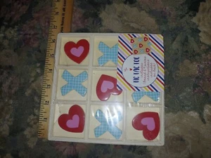 Wooden Tic Tac Toe Game Hearts and X's Three In A Row Horizon Group - Picture 1 of 1