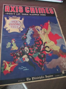 AXIS CRIMES WW2 Philadelphia Inquirer, explicit violence October 1942 - Picture 1 of 5