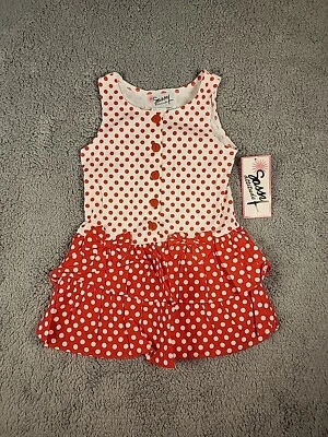 Vintage Sassy Attitudes Kids Dress 90s Red White Polka-dot Bows New With Tags - Image 1 of 4