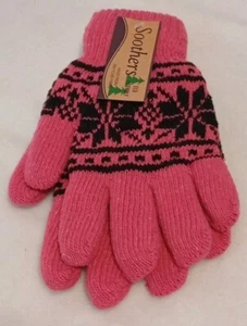 Schnuller rosa und schwarze Winterhandschuhe Damen OSFM umweltfreundlich - Bild 1 von 4