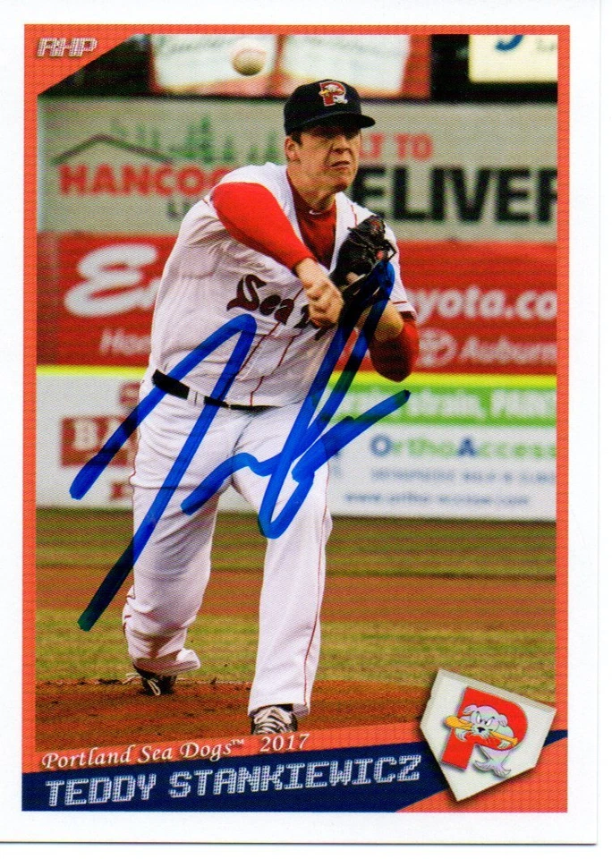 Teddy Stankiewicz 2017 Portland Sea Dogs Signed Card - Image 1 of 1