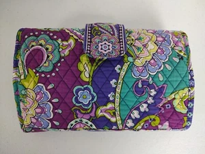 Vera Bradley Purple paisley Heather Changing Pad Clutch with Baby wipe holder - Picture 1 of 14