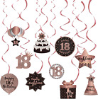 Happy 18th Birthday Party Hanging Swirls Streams Ceiling Decorations, 18 Foil 18