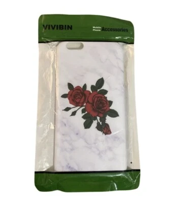 iPhone 6 Plus 5.5” Red Roses Grey Marble Hard Shell Case NEW - Image 1 of 2