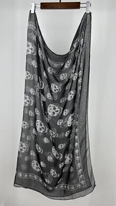 Alexander McQueen Seidenschal schwarz Totenkopf - Bild 1 von 16