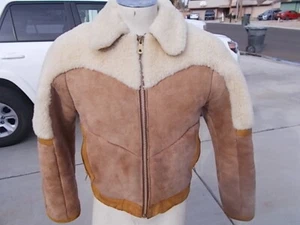 Vintage East West Musical Instruments Leather Mutton Jacket Ladies' Size 11 - Picture 1 of 12