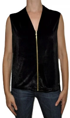 Top Tahari Shira tejido negro sin mangas talla mediana nuevo con etiquetas Foto 1 de 4