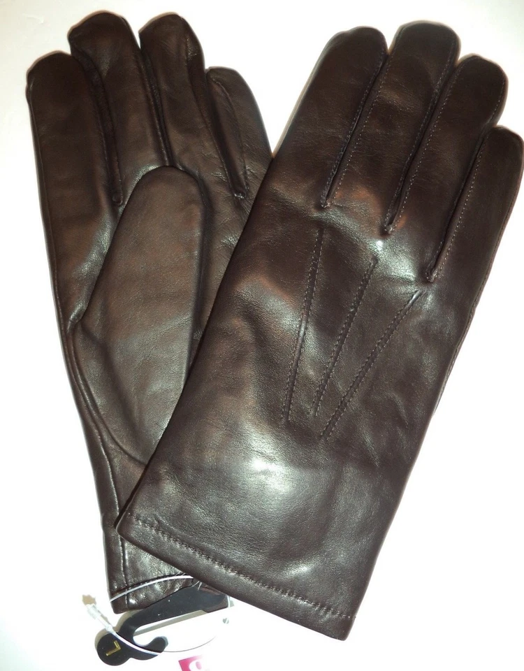 Guantes de cuero genuino forrados de piel de conejo blanco Grandoe para hombre, negros, M Foto 1 de 1
