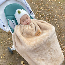 Infant Blanket Warm Cold Resistant Lovely Bear/rabbit Embroidery Baby Sleeping