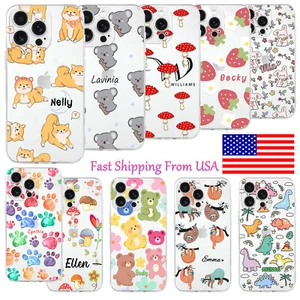 For iPhone 16e 14 13 12 11 15 Pro Custom Phone Case Cartoon Silicone Skin Cover - Picture 1 of 105