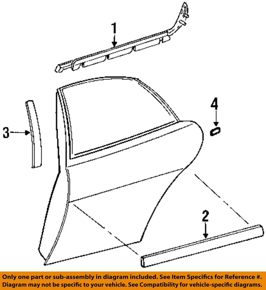CHRYSLER OEM 95-00 Breeze Rear Door Exterior Trim-Pillar Tape 4630799 - Image 1 of 1
