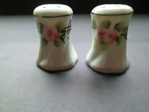 Vintage Pink Flower Made in Japan Porzellan Salz & Pfefferstreuer - Bild 1 von 4