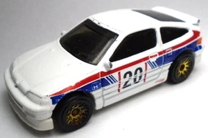 2018 HOT WHEELS '88 HONDA CRX #20 WHITE 1:64 DIECAST 2 1/2" CAR WITH RED & BLUE - Picture 1 of 6