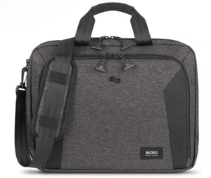 Solo New York TSA Check-Point Friendly Laptop Briefcase Grey & Black #NOM301-10 - Zdjęcie 1 z 9
