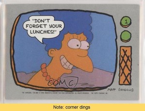 1990 Topps The Simpsons Marge Simpson Don't forget your lunches! #1 READ 0ad
