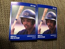 1989 Star Brian Hunter Braves Minor League Rookie RC Lot of 2 Cards