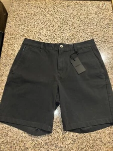 Bonobos Mens Size 35, 7 Inch Inseam Cotton Flat Front Chino Shorts Black NWT - Picture 1 of 5