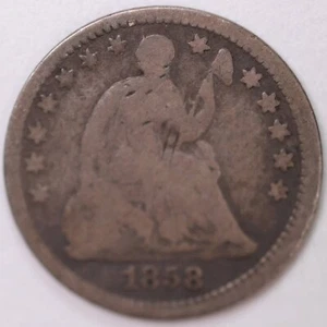 1858-O, Seated Half Dime, Very Good Circulated Coin, Store #M858O01 - Picture 1 of 2