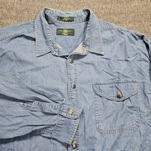 Vintage Orvis Button Down Langarm Jeans Jeanshemd XXL Erwachsene 70er 80er blau - Bild 1 von 11