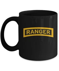 Army Ranger Coffee Mug - Ranger Tab - Black/White/11oz/15oz - Picture 1 of 5